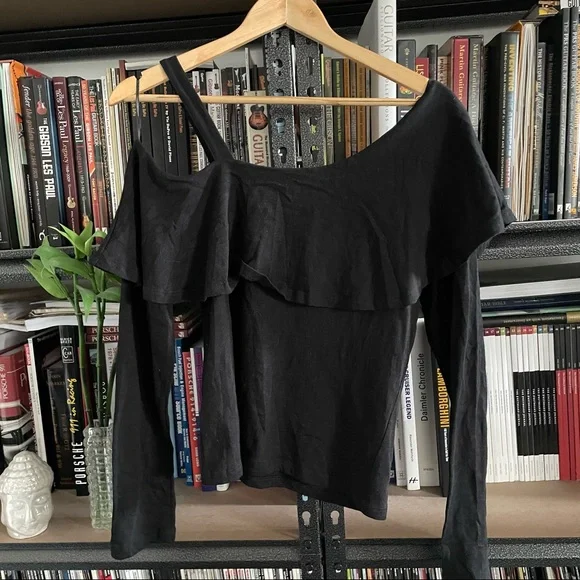 Anthropologie Postmark One Shoulder Ruffled Top - Picture 3 of 12